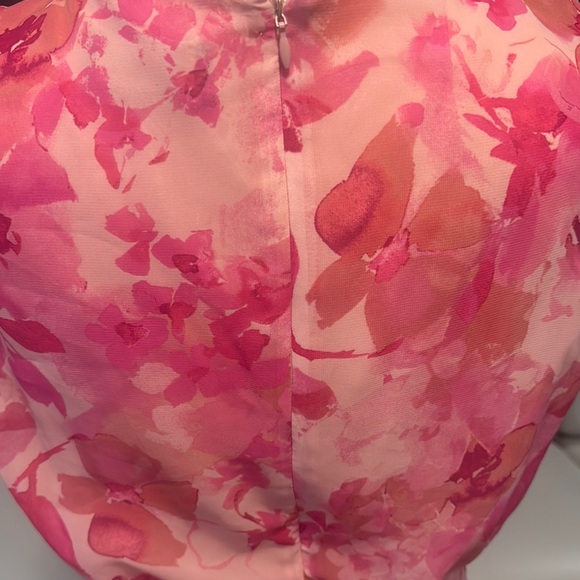 Evan Picone Vibrant Pink Floral Midi Dress - Picture 4 of 5